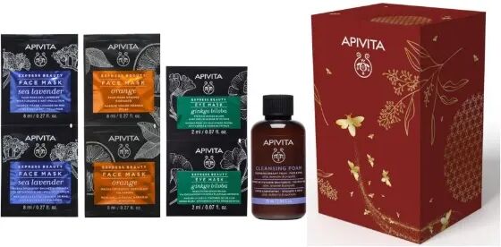 apivita cofanetto beauty star trattamento viso con maschere e detergente