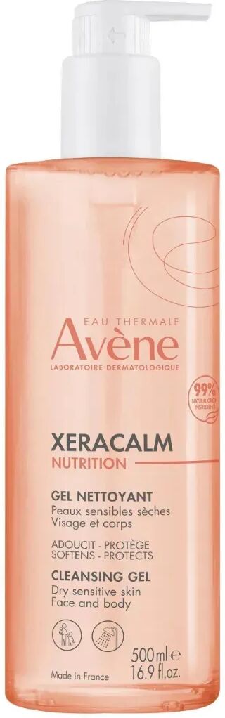 avène xeracalm nutrition gel detergente viso e corpo per pelli secche e sensibili 500 ml