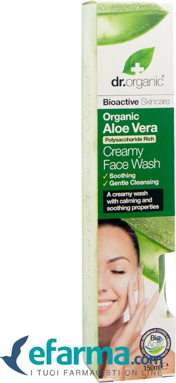 dr. organic aloe vera detergente viso cremoso 150 ml