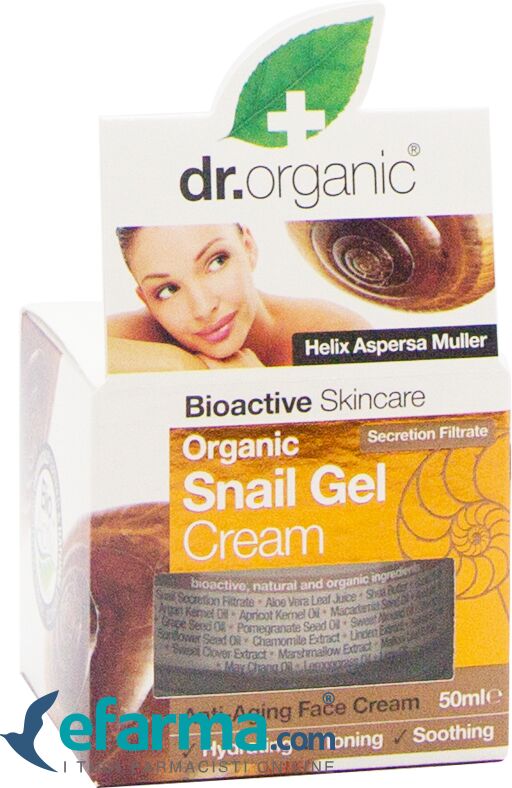 dr. organic snail gel crema viso antiage nutritiva alla bava di lumaca 50 ml