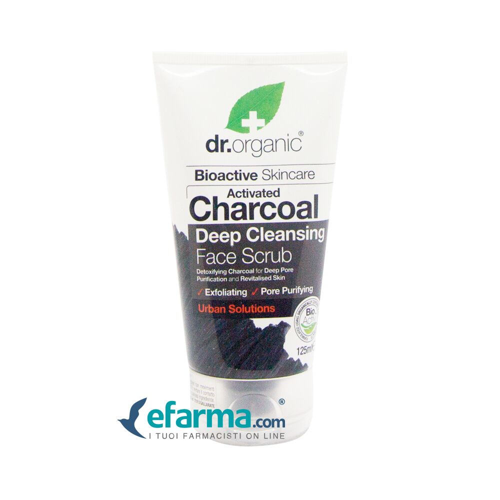dr. organic charcoal scrub viso purificante al carbone attivo 125 ml