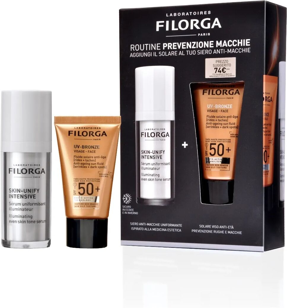 filorga cofanetto zero macchie siero skin-unify anti-macchie 30 ml e protezione solare 50+ 40 ml