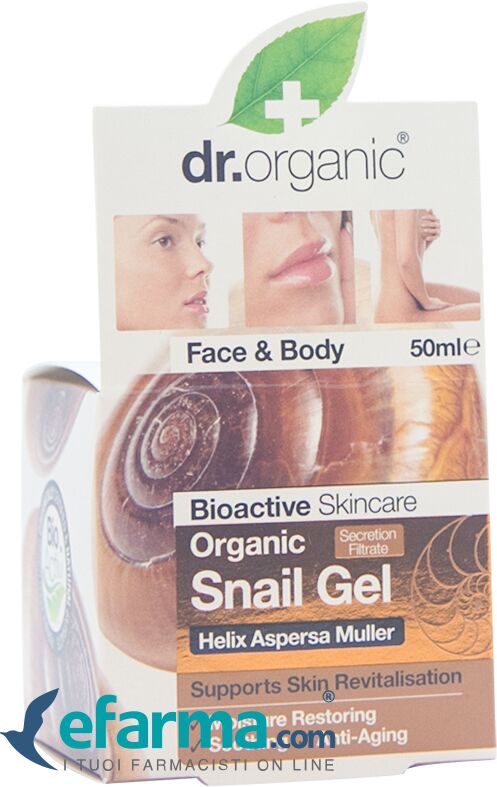 dr. organic snail gel alla bava di lumaca filtrata viso&corpo 50 ml