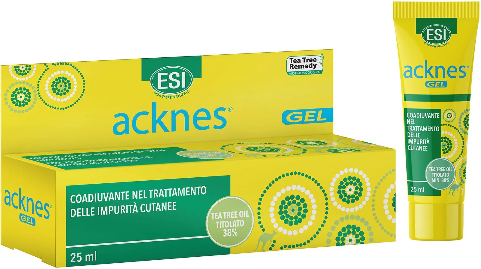 Esi Acknes Gel di Tea Tree Oil Trattamento Acne e Brufoli 25 ml