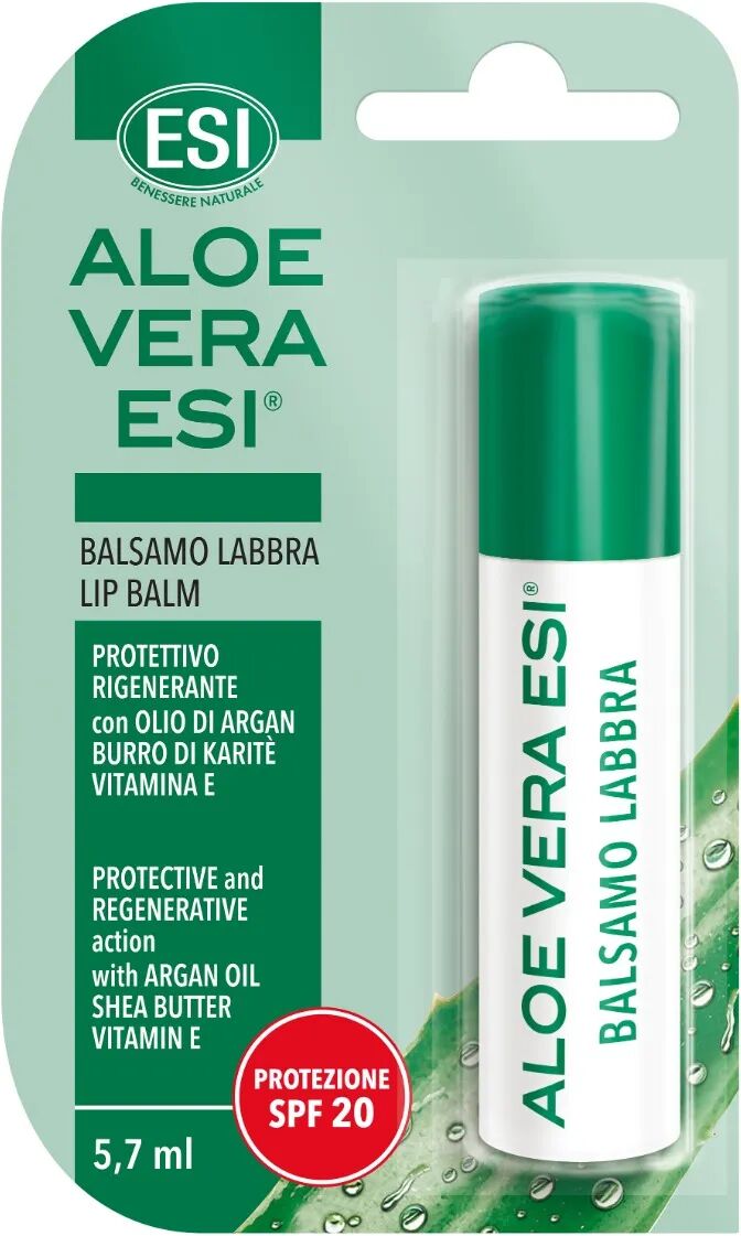 Esi Aloe Vera Protezione 20 Balsamo Idratante Labbra 1 Stick 5,7 ml