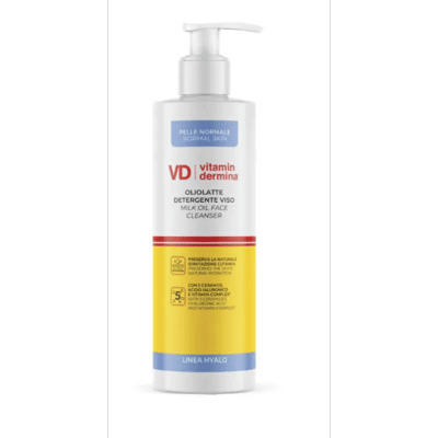 Vitamindermina Hyalo 240ml Oliolatte Detergente e Struccante Viso e Occhi Vitamindermina Hyalo 240ml Oliolatte Detergente e Struccante Viso e Occhi