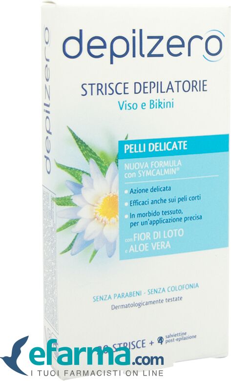 depilzero strisce depilatorie viso e bikini 24 pezzi