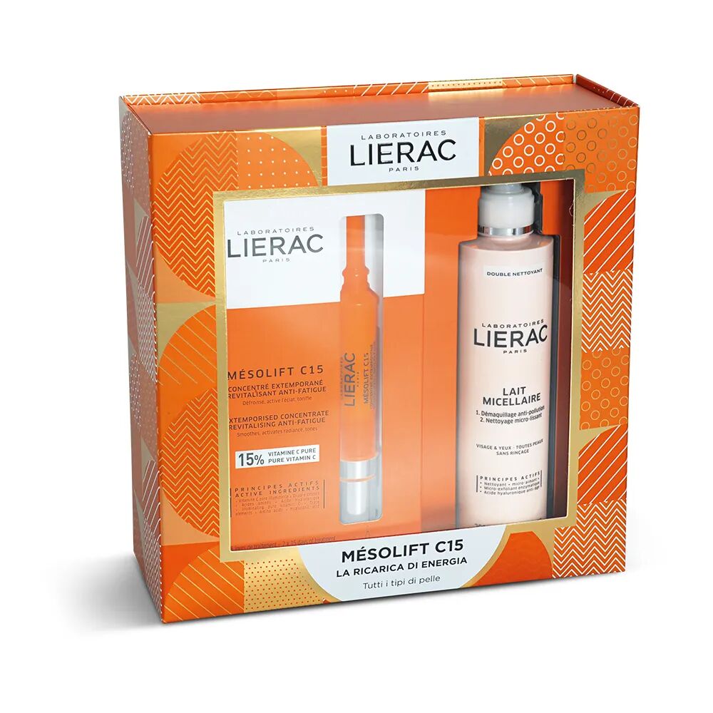 Lierac Mésolift Cofanetto Ricarica di Energia Concentrato Rivitalizzante 15 ml + Latte Micellare 200 ml