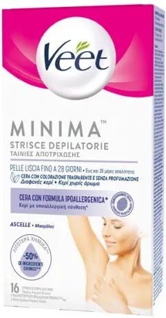 Veet Minima Strisce Depilatorie Ascelle e Bikini 16 Pezzi