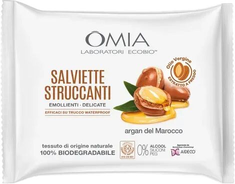 Omia Salviette Struccanti Viso Occhi Labbra All'Olio D'Argan Del Marocco 20 Pezzi