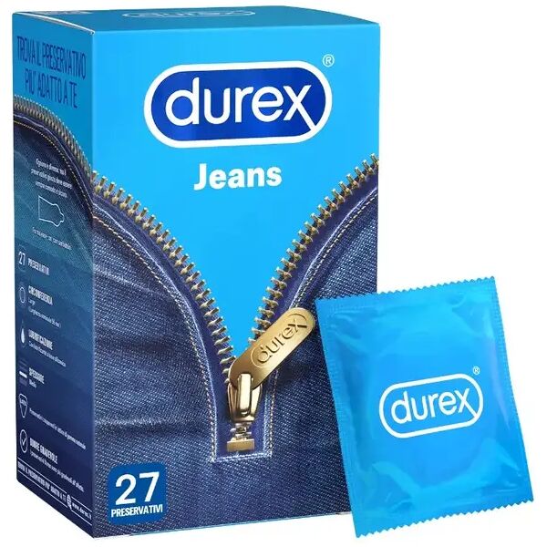 durex jeans preservativi con forma easy-on 27 pezzi