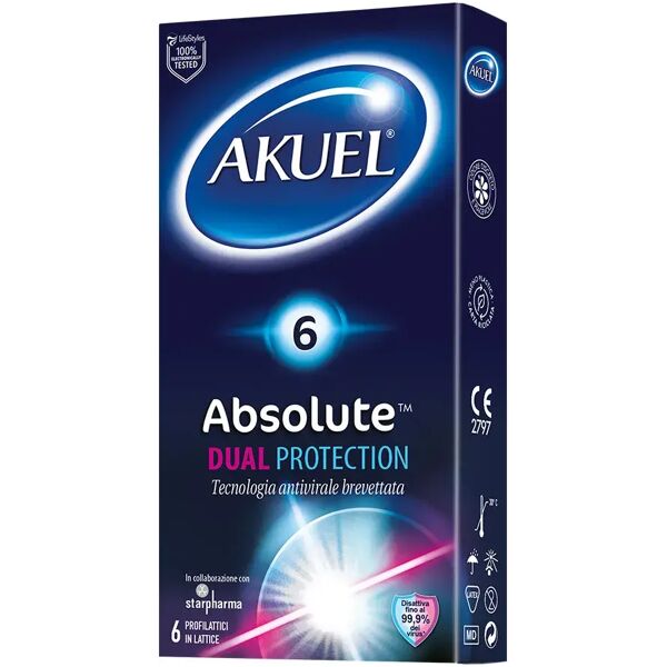 akuel absolute dual protection profilattici 6 pezzi