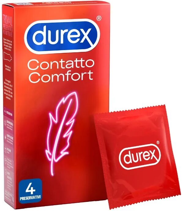 Durex Contatto Comfort Profilattici Sottili 4 Pezzi