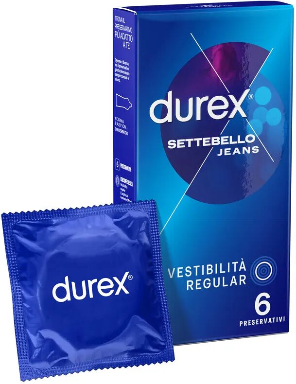 Durex Settebello Jeans Preservativi Con Forma Easy-On 6 Pezzi