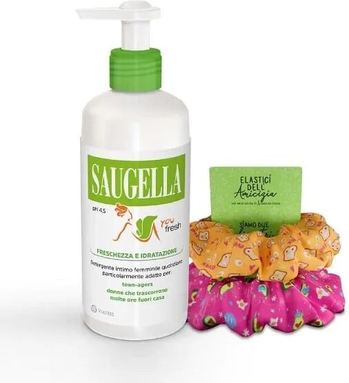 Saugella Bundle You Fresh Special Edition Detergente Intimo + 2 Elastici per Capelli in Regalo