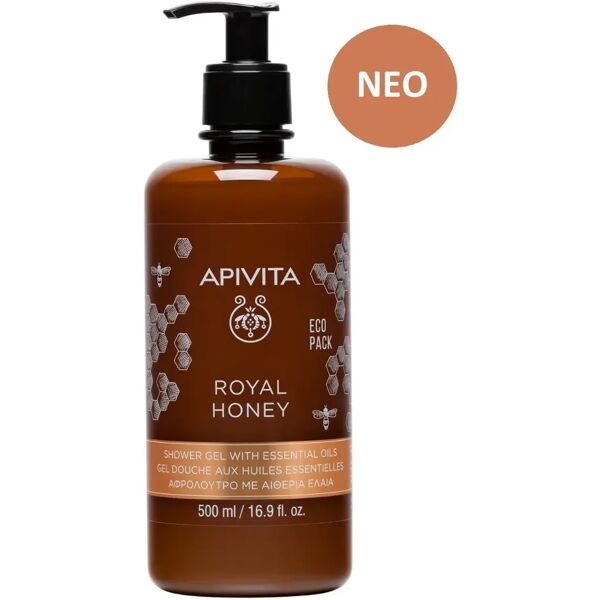 apivita royal honey gel doccia cremoso con oli essenziali ecopack 500 ml