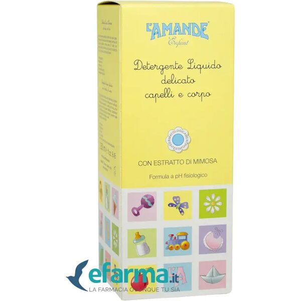 l'amande enfant detergente liquido delicato bambini corpo capelli 250 ml