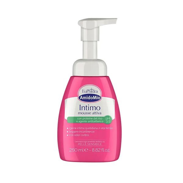 euphidra amidomio intimo detergente mousse attiva ph 3,5 antibatterico 250 ml