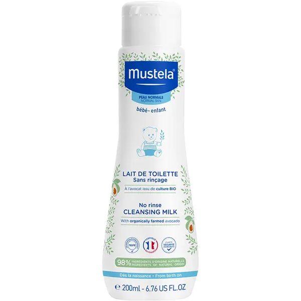 mustela latte di toilette detersione neonati pelle secca 200 ml