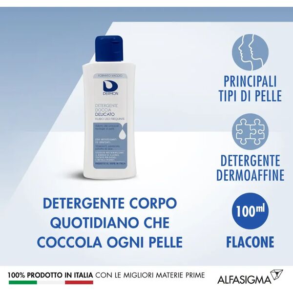 dermon detergente doccia delicato formato viaggio 100 ml