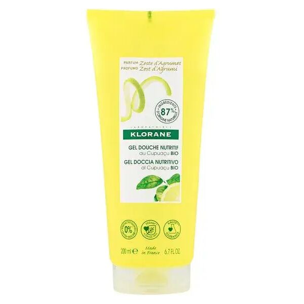 klorane gel doccia nutritivo ed energizzante al burro di cupuacu bio profumazione zest d'agrumi 200 ml