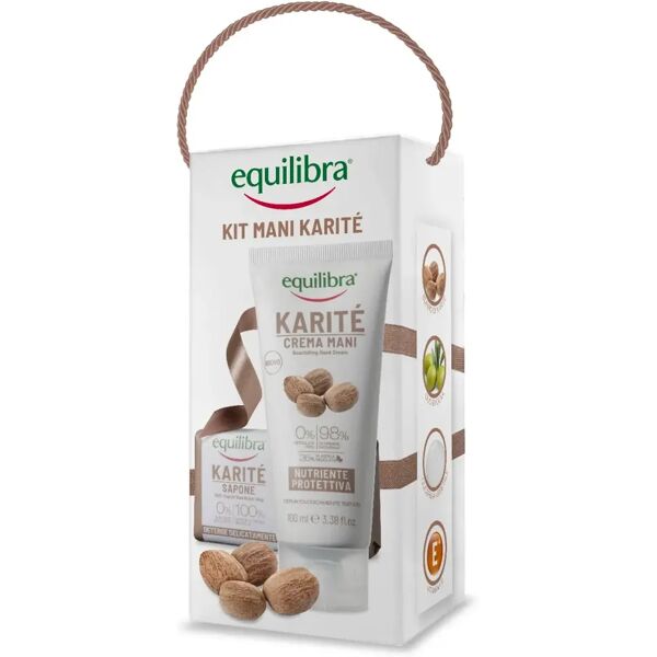 equilibra kit mani karité sapone 100% vegetale + crema mani