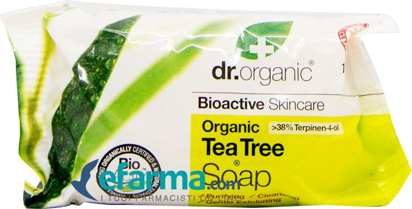 dr. organic tea tree saponetta solida antibatterica 100 g