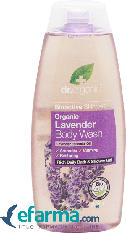 dr. organic lavanda docciaschiuma detergente corpo 250 ml