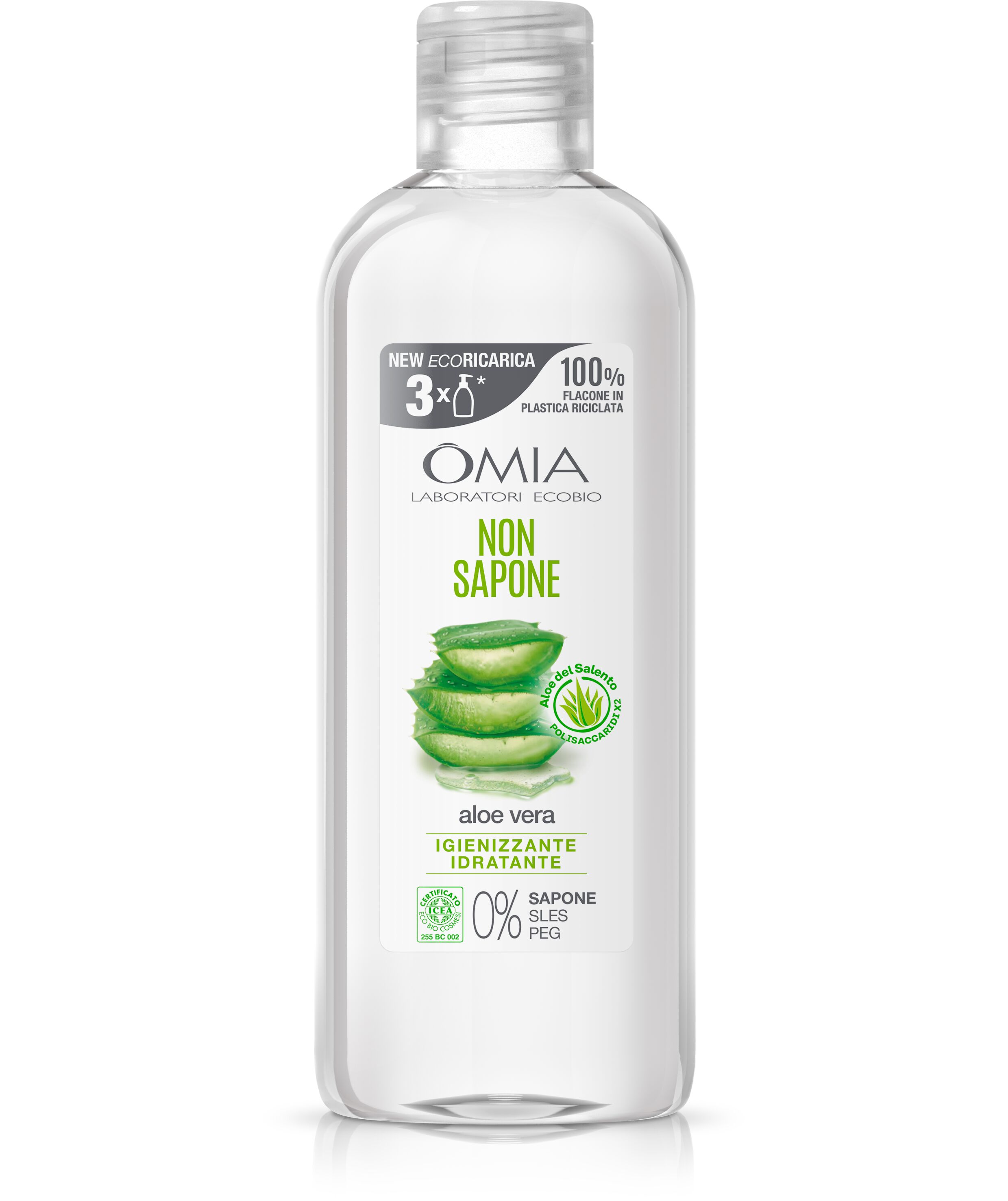 omia ecoricarica non sapone ecobio viso mani con aloe vera 750 ml