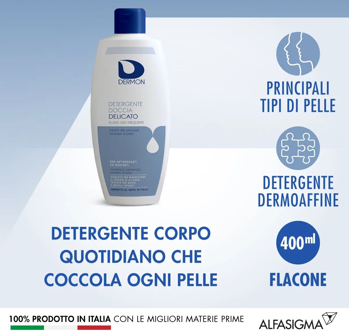 dermon detergente doccia delicato 400 ml