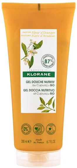 klorane gel doccia nutritivo e lenitivo al burro di cupuacu bio profumazione miele d'arancio 200ml