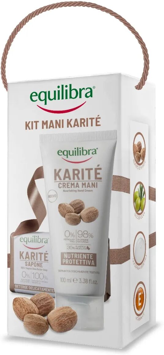 equilibra kit mani karité sapone 100% vegetale + crema mani