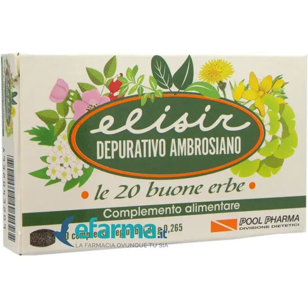 pool pharma elisir depurativo ambrosiano le 20 buone erbe integratore intestinale 20 compresse