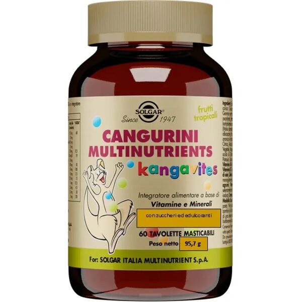 solgar cangurini multinutrients frutti tropicali integratore vitamine 60 tavolette masticabili