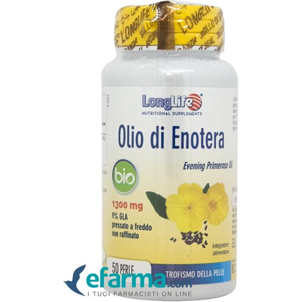 longlife olio di enotera bio 1300 mg integratore trofismo della pelle 50 perle