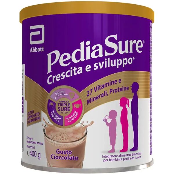 pediasure crescita e sviluppo integratore alimentare per bambini cioccolato 400g