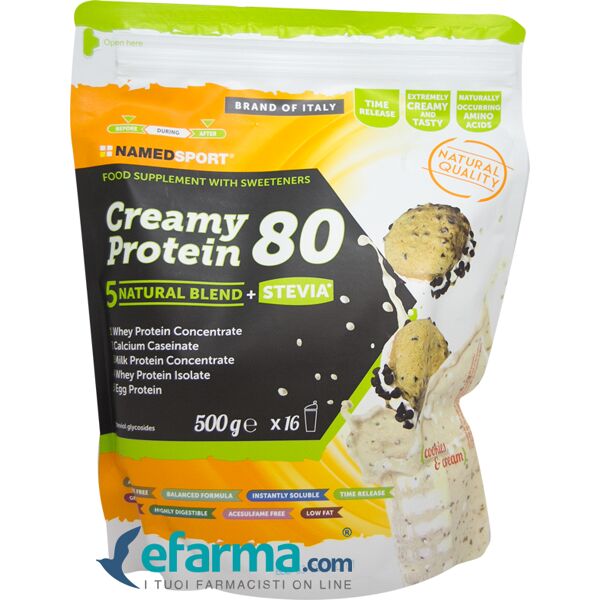 named sport creamy protein 80 cookies&cream blend proteico 500 g