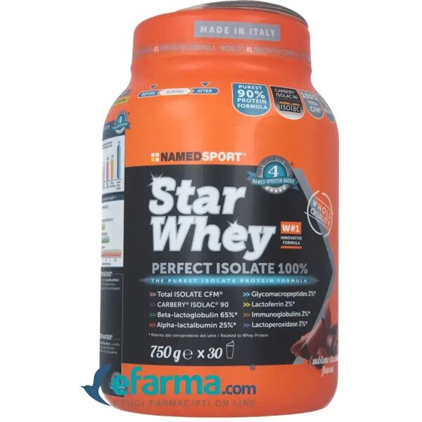 named sport star whey isolate sublime chocolate integratore proteico 750 g