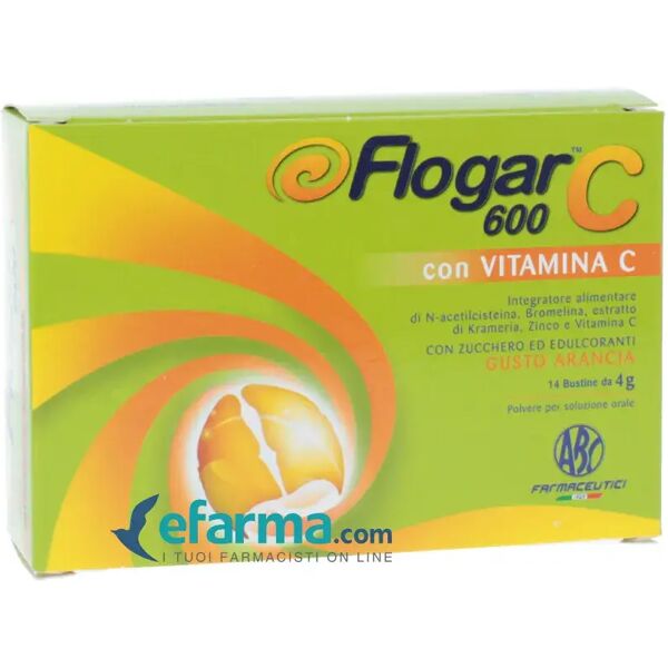 abc farmaceutici flogar c 600 integratore benessere vie respiratorie 14 bustine