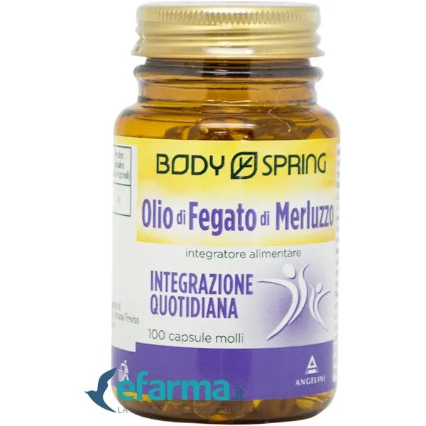 body spring olio di fegato di merluzzo integratore colesterolo 100 capsule