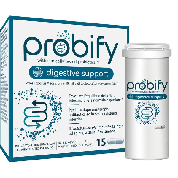 probify digestive support fermenti lattici per l'equilibrio della flora intestinale e digestione 15 capsule