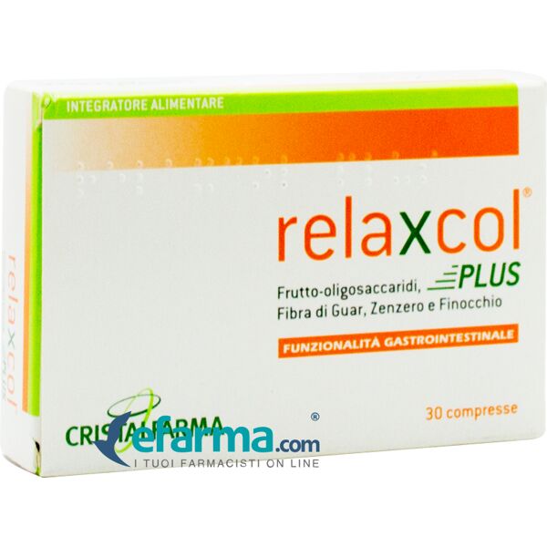 cristalfarma relaxcol plus integratore funzionalità gastrointestinale 30 compresse