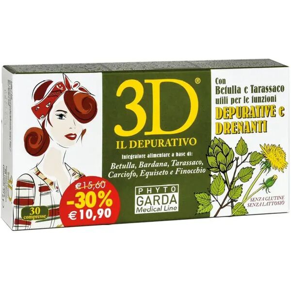 phyto garda 3d drenante depurativo integratore 30 compresse