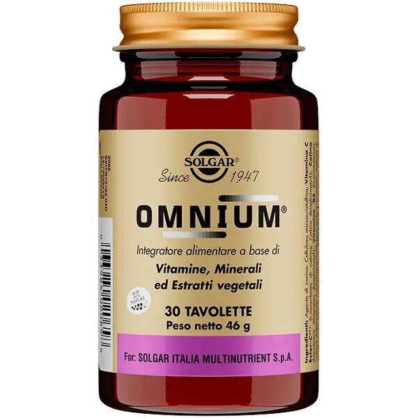 solgar omnium integratore vitamine minerali 30 tavolette