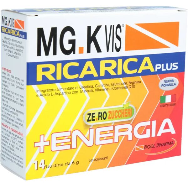 mg-k vis mg.k vis ricarica plus integratore sali minerali e vitamine 14 bustine