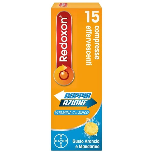 redoxon doppia azione integratore di vitamina c e zinco gusto arancia e mandarino 15 compresse effervescenti