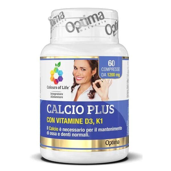 colours of life optima calcio plus integratore vitamina d3 e k1 60 compresse
