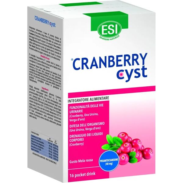 esi cranberry cyst pocket drink integratore benessere vie urinarie 16 pocket drink