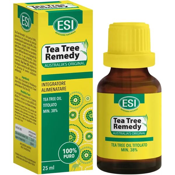 esi tea tree remedy oil olio essenziale puro di tea tree integratore 25 ml