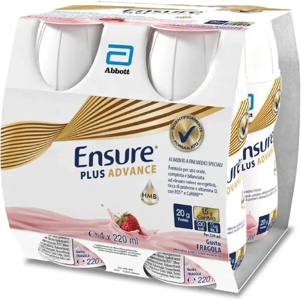 ensure plus advance alimento a fini medici speciali iperproteico ed ipercalorico fragola